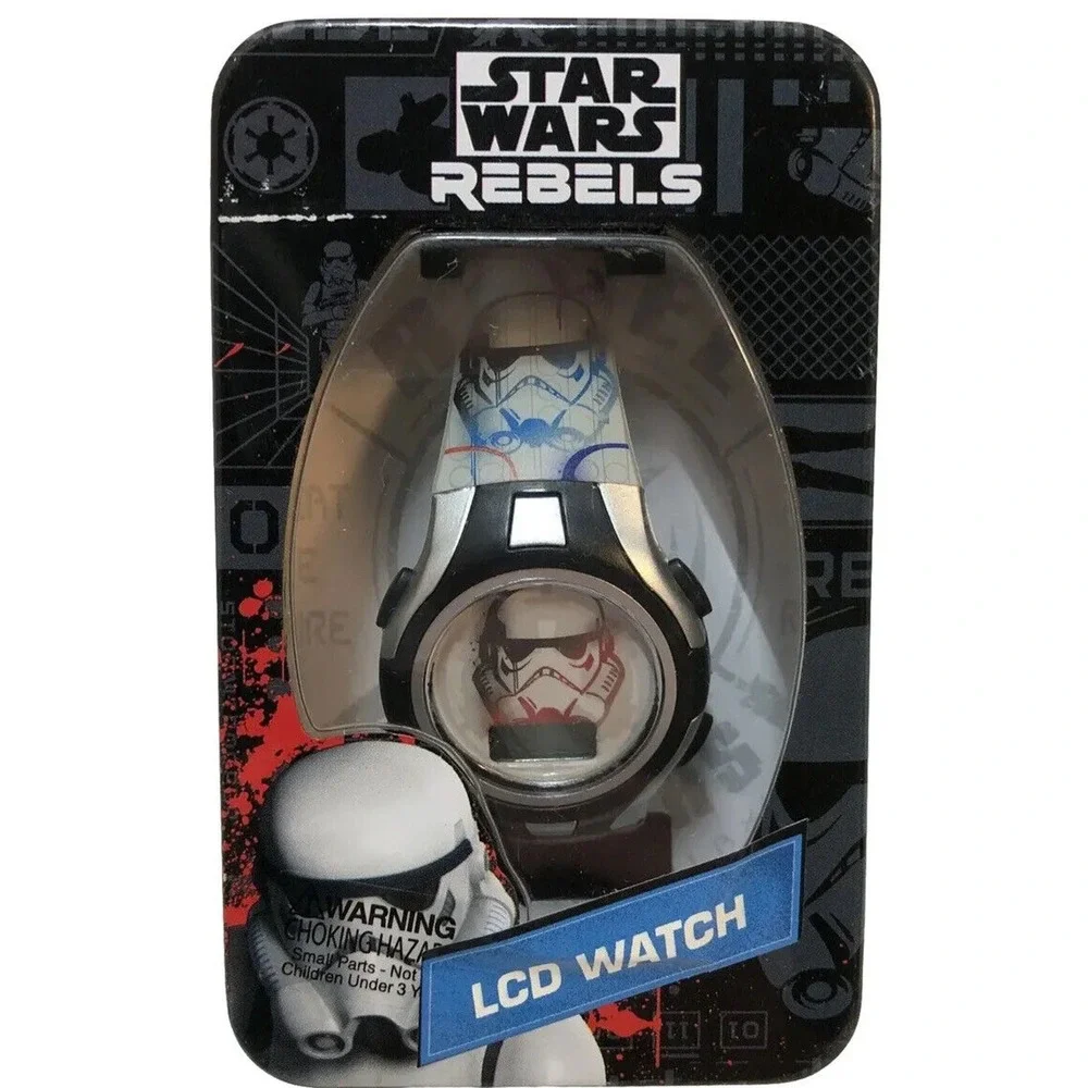 Star Wars Watch LCD Stormtrooper White w/Collector Tin by MZ Berger Co